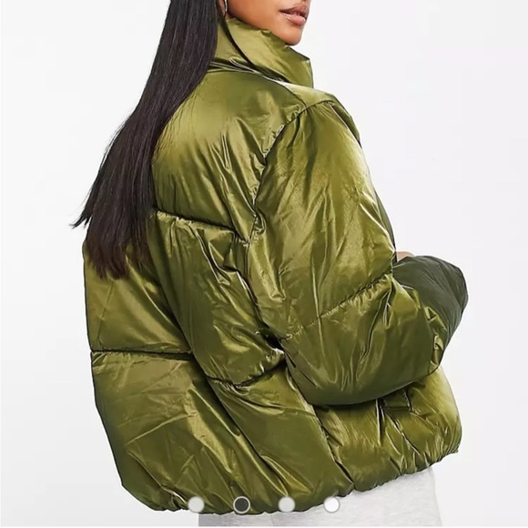 Scotch & Soda Jackets & Blazers - Free People Scotch & Soda Voyage Green Metallic Puffer, Size Large